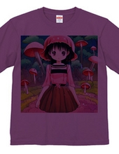 Beautiful girl T-shirt wearing a pink "mushroom hat&quo