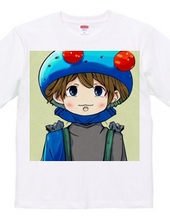 Light blue "mushroom hat" adventurer T-shirt