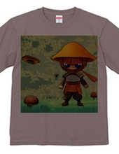 Ninja mushroom t-shirt with yellow "mushroom hat"