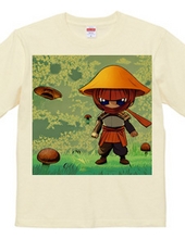 Ninja mushroom t-shirt with yellow "mushroom hat"