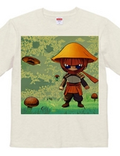 Ninja mushroom t-shirt with yellow "mushroom hat"