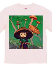 きのこの中の「侍きのこ」Tシャツ