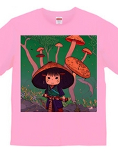 きのこの中の「侍きのこ」Tシャツ