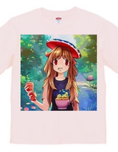 Fairy girl T-shirt with unique "mushroom umbrella"