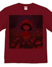 きのこに囲まれ笑顔の少女がハイポーズ!!Tシャツ