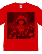 きのこに囲まれ笑顔の少女がハイポーズ!!Tシャツ