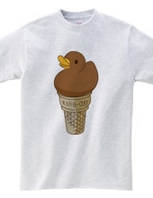 Duck ice cream in chocolate