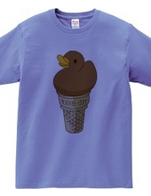 Duck ice cream in chocolate