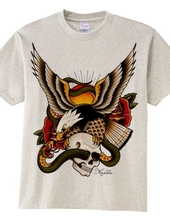 Old School Eagle&Snake&Skull 